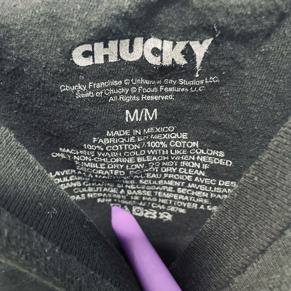 Child's Play Chucky & Tiffany Heart Unisex Tee, Black  M adults - Picture 6 of 9
